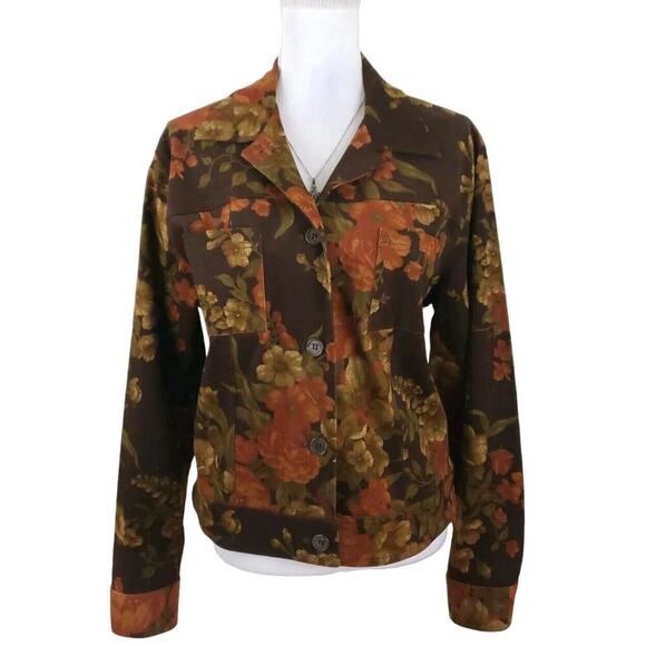 Jones New York Country Essentials Button Up Floral Jacket Women Size 16 Unlined. - Picture 5 of 15